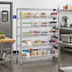 Thumbnail image #2 for Quantum 36-Inch Wide Chrome Plated Stationary Bin Wire Shelving System with 6 Shelves and 15 Clear Bins