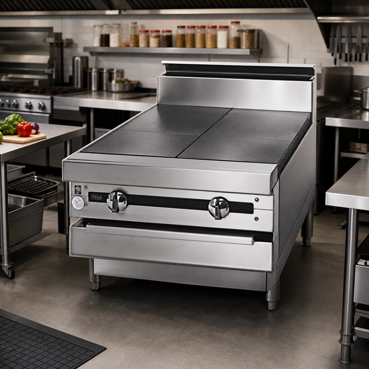 Product image #2 for Titan JMRH-4HT Heavy Duty 48" Modular Gas Range with 4 Hot Tops