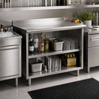 Thumbnail image #2 for Eagle Group Spec-Master UOB24120SE Underbar Work Table, Open-Front Cabinet Base, 120W x 24D, 304 Stainless Steel Top