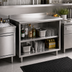 Thumbnail image #2 for Spec-Master Underbar Cabinet Base Work Table with Open Front, 120W x 24D, 304 Stainless Steel Top
