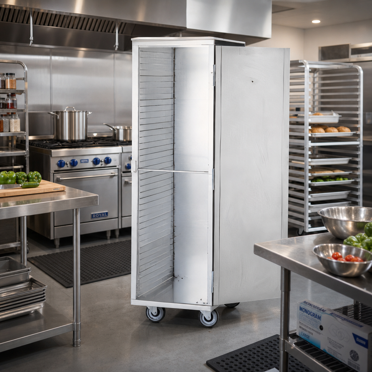 Product image #2 for Dinex Standard Non-Insulated Aluminum Transport Cabinet for 41 Full-Size 18 x 26 Inch Sheet Pans