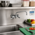 Thumbnail image #2 for Fisher 4-Inch Centers Backsplash Mount Faucet with 6-Inch Swing Spout and Lever Handles