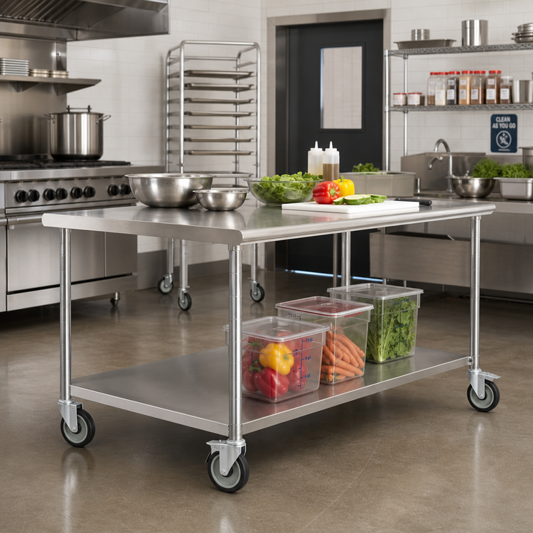 Product image #2 for Advance Tabco Special Value Series 5-Inch Stem Casters Set of 6 with 2 Brakes and Galvanized Legs