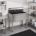 Thumbnail image #2 for Eagle Group Two-Compartment Utility Sink, 37-3/8 in. W x 22 in. D, 16 Gauge 304 Stainless Steel, 8 in. Backsplash