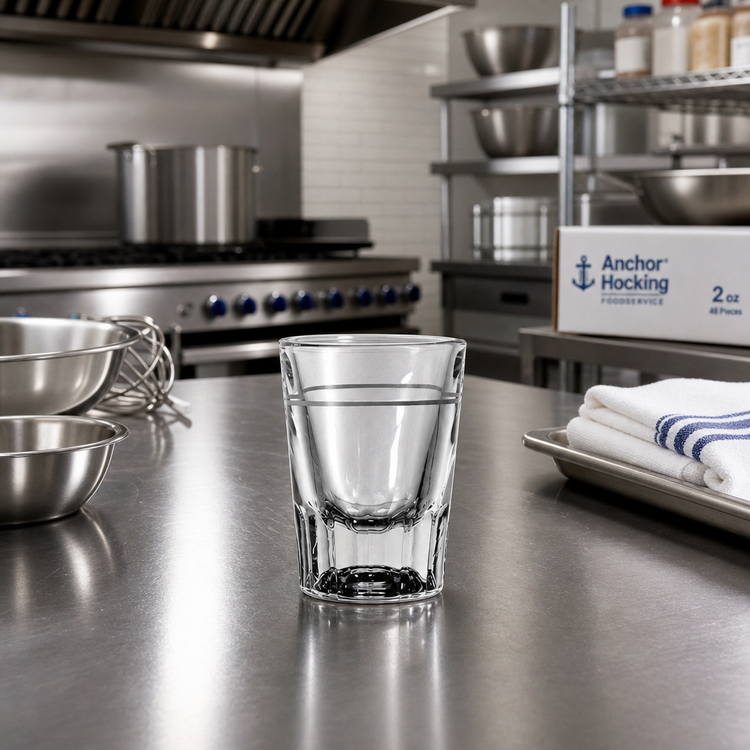 Product image #2 for Anchor Hocking Foodservice Clear 2 oz Whiskey Glass with 1 oz Cap Line, 48/Case
