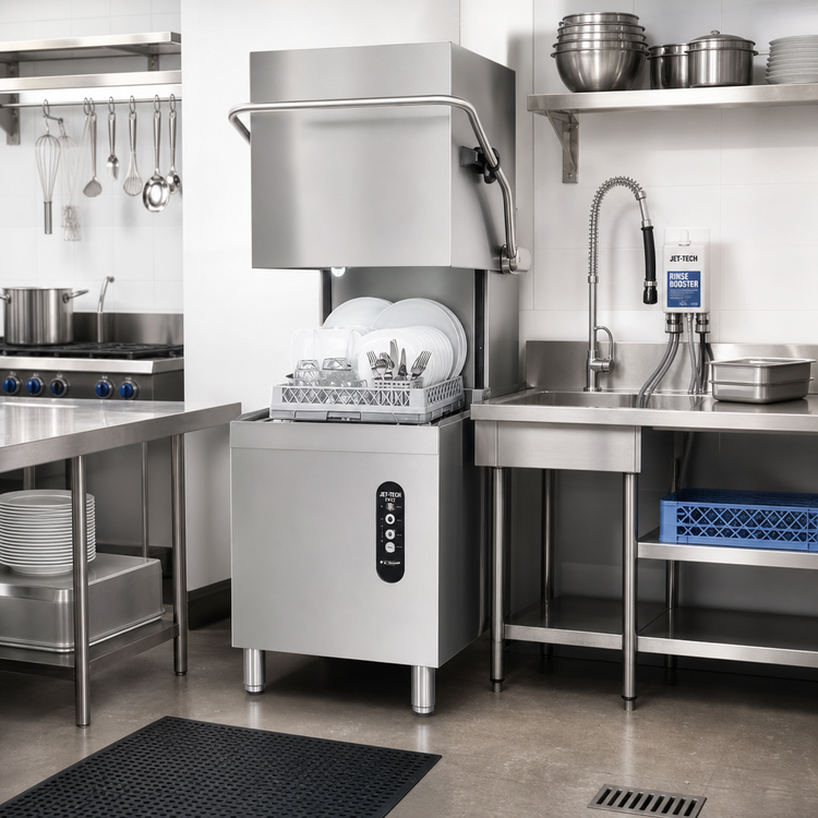 Product image #2 for Jet-Tech EV22 High-Temperature Door-Type Dishwasher with Built-In Rinse Booster