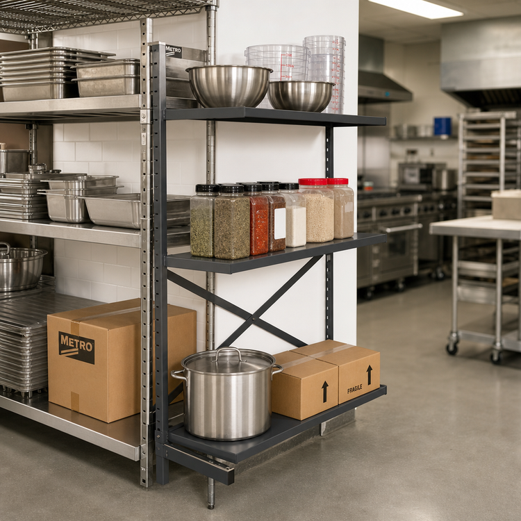 Product image #2 for Metro SmartLever Cantilevered Shelving Add-On Kit for 42 x 30 Inch Shelves