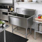 Thumbnail image #2 for John Boos Pro-Bowl 42PB16204 2-Compartment Freestanding Stainless Steel Sink, 16 x 20 x 14 in Bowls, 14-Gauge, 10 in Backsplash