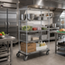 Thumbnail image #2 for Metro Super Erecta 4-Shelf Wire Dolly Truck with Chrome Shelves, 60 x 24 x 69 Inches