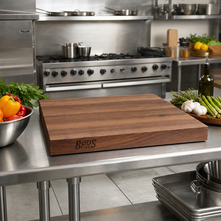 Product image #2 for John Boos Boos Block American Black Walnut Kitchen Countertop, 24 x 25 x 1-1/2 Inches, Edge Grain, Penetrating Oil Finish