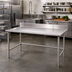 Thumbnail image #2 for Advance Tabco 84-Inch x 30-Inch 16 Gauge 304 Stainless Steel Work Table with 5-Inch Backsplash