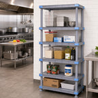 Thumbnail image #2 for Quantum Millenia QP183062SS-5 30"W x 18"D x 62"H Gray Polymer Shelving Unit, Stationary Starter, 5 Solid Shelves