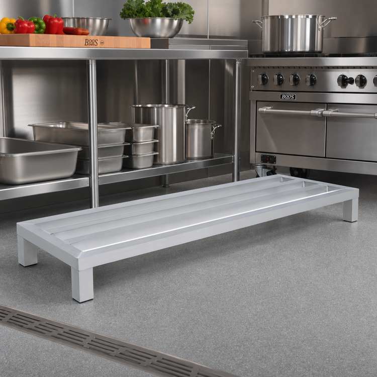 Product image #2 for John Boos Square Bar Aluminum 1-Tier Dunnage Rack, 48 x 20 x 12 Inch