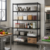 Thumbnail image #2 for Quantum 5-Shelf Wire Shelving Starter Kit, Stationary, Black Epoxy Antimicrobial, 72