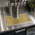 Thumbnail image #2 for Surface Mount Stainless Steel Draft Beer Drip Tray Trough with PVD Brass Screen, 14 x 8 Inches
