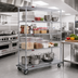Thumbnail image #2 for 4-Tier Chrome Wire Shelving Dolly Truck, 60 x 24 Inches, 5-Inch Poly Swivel Casters