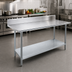 Thumbnail image #2 for Advance Tabco 72-Inch x 30-Inch Stainless Steel Work Table with 5-Inch Backsplash and Galvanized Undershelf