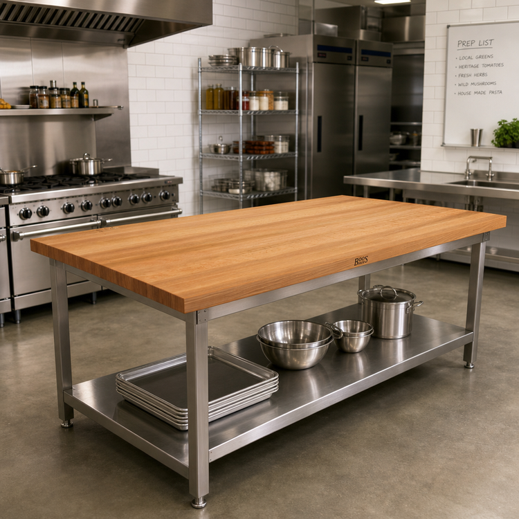 Product image #2 for John Boos Appalachian Red Oak Island Countertop, 84"W x 36"D x 1-1/2" Thick, Penetrating Oil Finish