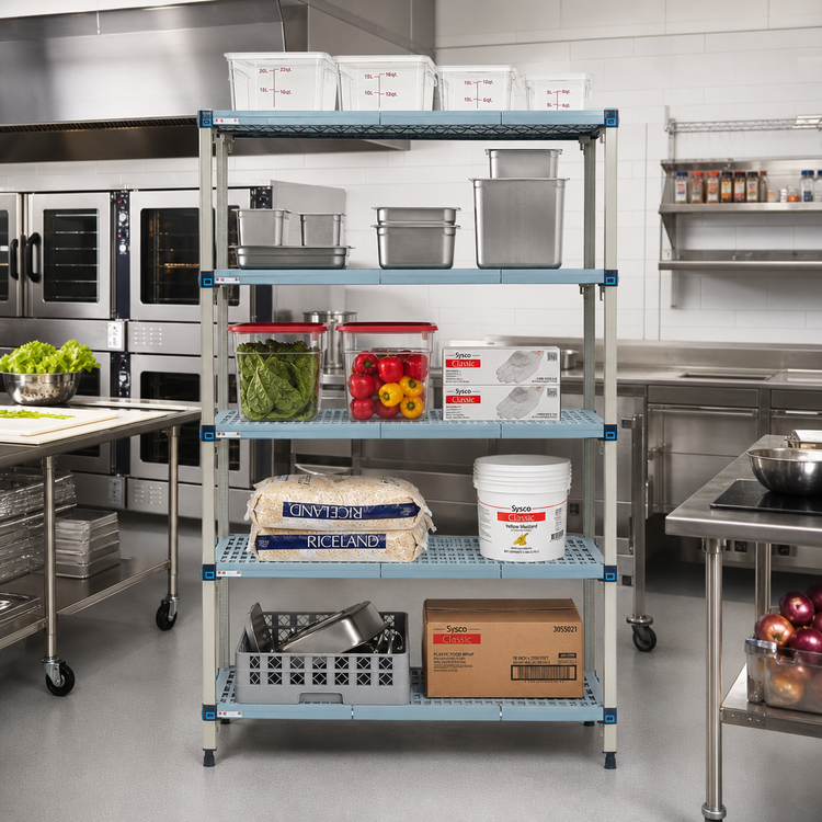 Product image #2 for MetroMax Q 5-Shelf Starter Polymer/Wire Shelving Unit, 60W x 21D x 74H Inches
