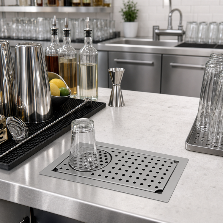 Product image #2 for Eagle Spec-Bar Drop-In Glass Rinser Trough, Type 300 Stainless Steel