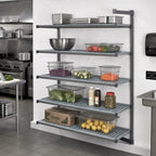 Thumbnail image #2 for Cambro Camshelving® Basics Plus CBA214872V5580 5-Shelf Vented Add-On Polymer Shelving Unit, 21 x 48 x 72 Inches, Brushed Graphite