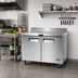 Thumbnail image #2 for Atosa Two-Section Stainless Steel Worktop Freezer with Backsplash, 13.4 Cu. Ft., Solid Doors