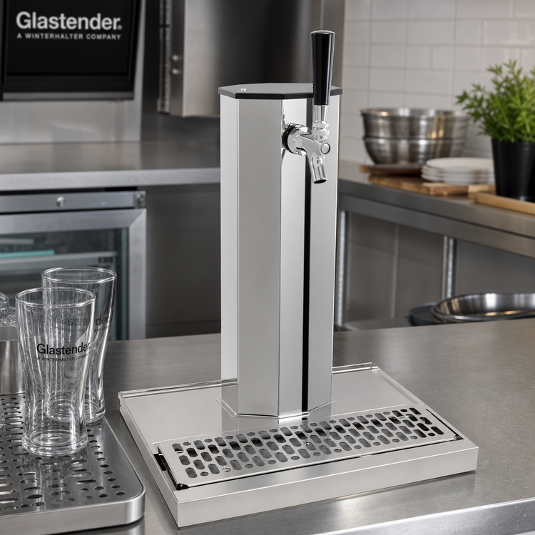 Product image #2 for Glastender Countertop Air-Cooled Column Draft Dispensing Tower, 1 Faucet, Polished Chrome Finish
