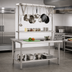 Thumbnail image #2 for Eagle Group TM48PR Stainless Steel Table-Mounted Triple-Bar Pot Rack for 48-Inch Tables