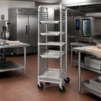 Thumbnail image #2 for Channel Manufacturing 566NS Stainless Steel End-Load Wire Bun Pan Rack, 33-Pan Capacity, 1.5" Spacing, 5" Casters
