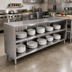 Thumbnail image #2 for John Boos 144-Inch Open-Front Stainless Steel Dish Cabinet with Mid-Shelf