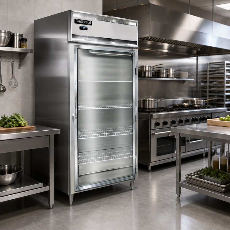 Product image #2 for Continental Refrigerator D1FXNSAGD Designer Line One-Section Extra-Wide Display Reach-In Freezer with Hinged Glass Door
