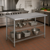 Thumbnail image #2 for Eagle AdjusTable Basic Unit 60-Inch x 24-Inch 14-Gauge Stainless Steel Work Table with 2 Adjustable Chrome Wire Undershelves