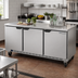 Thumbnail image #2 for Beverage-Air 72-Inch Three-Section Worktop Refrigerator with Flat Top and Solid Doors