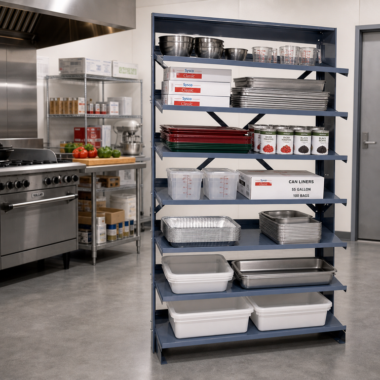 Product image #2 for Quantum Sloped Single-Sided Pick Rack with 8 Shelves, 400 lb Capacity