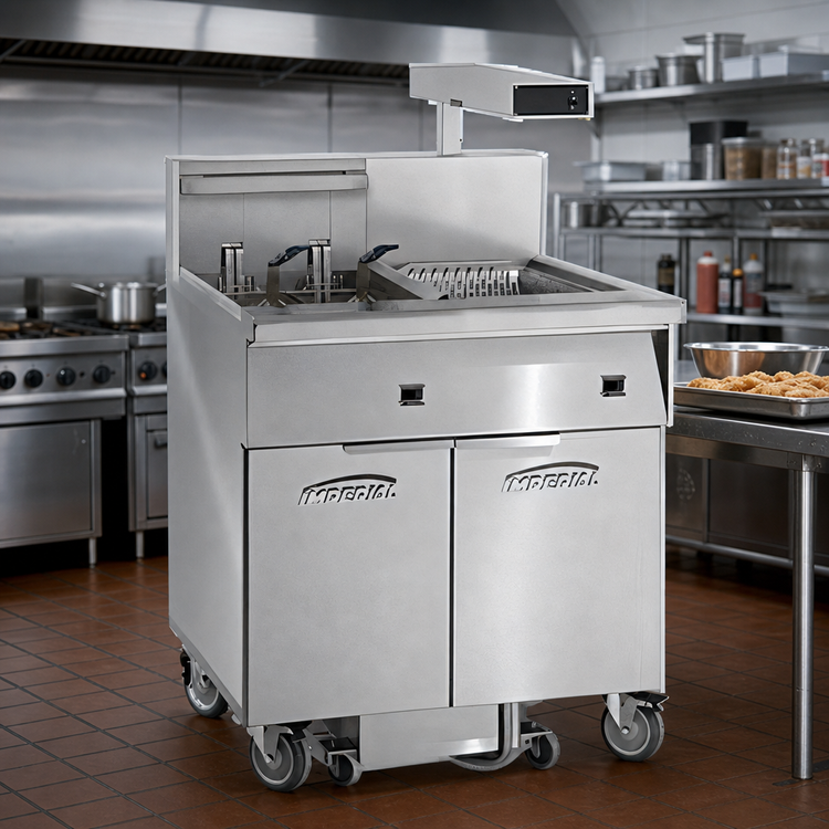 Product image #2 for Imperial Electric Floor Fryer with Built-In Filter System, Dump Station, and 75 lb. Capacity