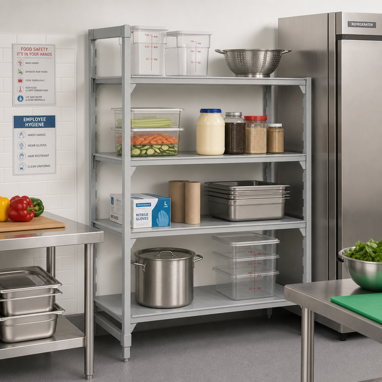 Product image #3 for Cambro Camshelving Premium 4-Shelf Solid Add-On Shelving Unit, 21 x 54 x 84 Inches, Speckled Gray