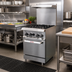 Thumbnail image #2 for IKON Cooking 24-Inch Commercial Natural Gas Range with 4 Open Burners, Static Oven, and Backriser