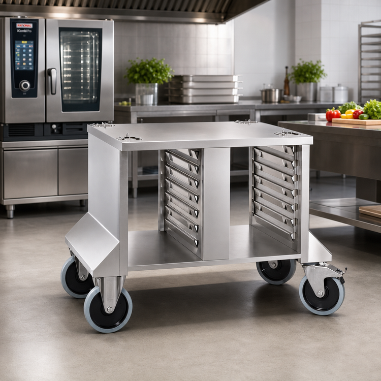 Product image #2 for RATIONAL UG II Mobile Catering Stand for SCC 61/CMP 101 Series, 14 Supporting Rails, Stainless Steel
