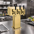 Thumbnail image #2 for Perlick Corporation 4006-3BTF4 Extra-High 3-Faucet Countertop Glycol-Cooled Tee Draft Beer Tower, Tarnish-Free Brass