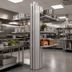 Thumbnail image #2 for 60-Inch Heavy-Duty Floor-to-Ceiling Back-to-Back Aluminum Upright for Cantilevered Shelving