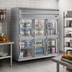 Thumbnail image #2 for Beverage-Air P Series Three-Section Commercial Reach-In Freezer with 6 Lockable Glass Half Doors