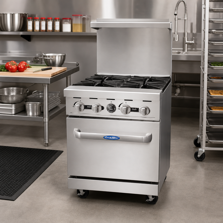 Product image #3 for CookRite 24-Inch 4-Burner Natural Gas Range with Space-Saver Oven