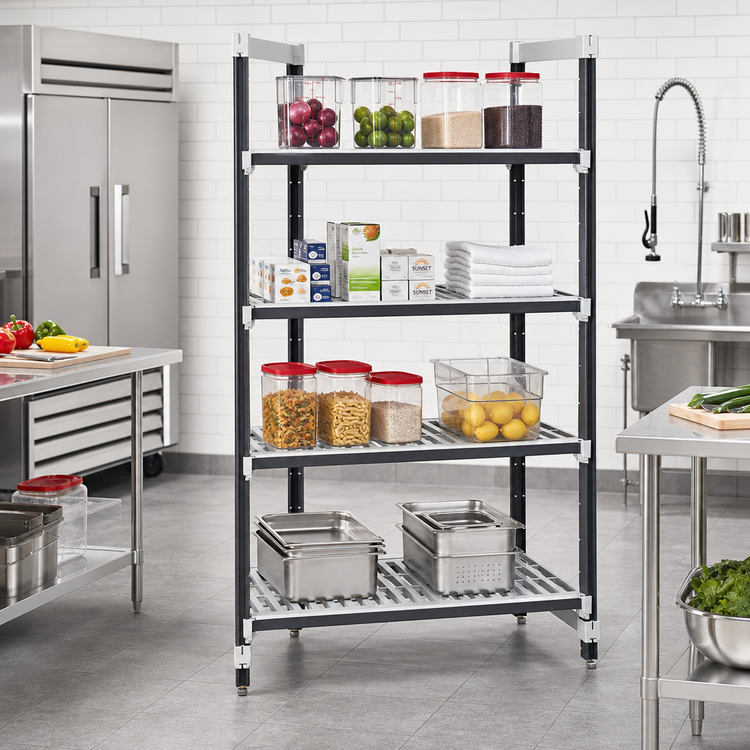 Product image #2 for Cambro Camshelving Elements XTRA 21" x 60" x 72" 4-Tier Vented Stationary Starter Unit
