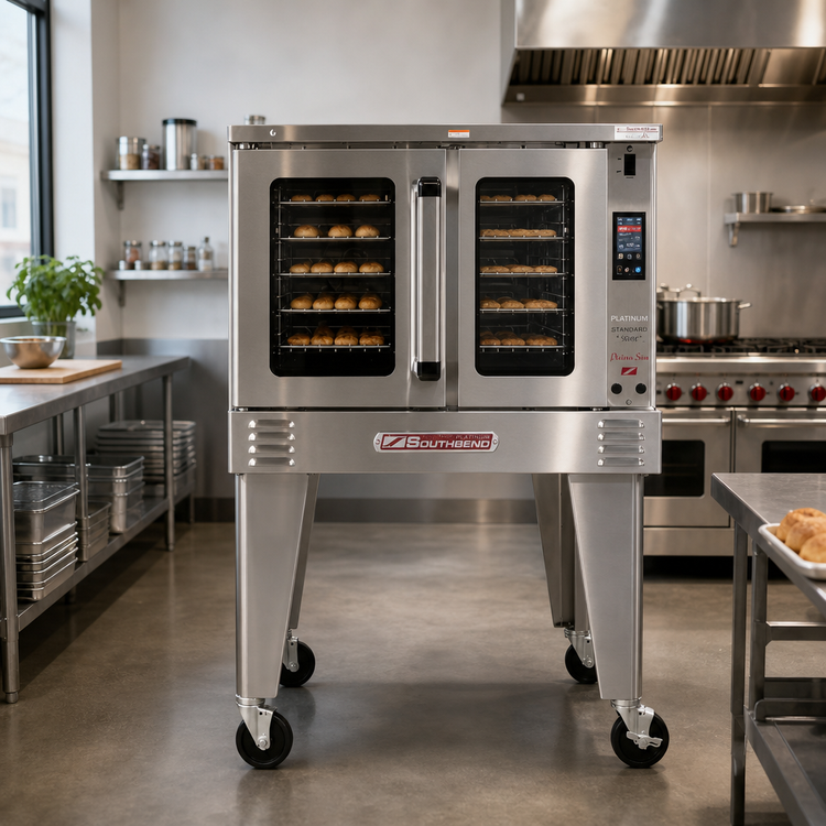 Product image #2 for Southbend Platinum Standard-Depth Full-Size Single Deck Electric Convection Oven, 11 kW, Touchscreen Controls, Independent Doors
