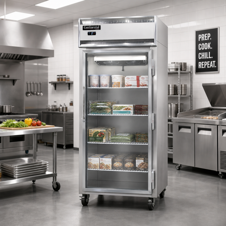 Product image #2 for Continental Refrigerator 1FXNGD One-Section Extra-Wide Display Reach-in Freezer with Glass Door