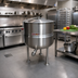 Thumbnail image #2 for Crown DL-60 60 Gallon Direct Steam Stationary Kettle with 2/3 Jacket