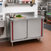 Thumbnail image #2 for Eagle Group Spec-Master Marine Series Cabinet Base Work Table with Hinged Doors, 36 x 24 Inches, 14-Gauge 304 Stainless Steel Top, 4-1/2-Inch Backsplash