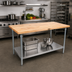 Thumbnail image #2 for John Boos 72-Inch x 24-Inch Wood Top Work Table with Stainless Steel Base and Adjustable Undershelf