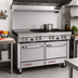 Thumbnail image #2 for Southbend S-Series 48-Inch Gas Restaurant Range with 4 Open Burners, 24-Inch Griddle, Convection Oven, and Cabinet Base