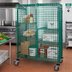 Thumbnail image #2 for Quantum Mobile Wire Security Cage with Locking Panel Doors and Security Panel Set, Green Epoxy Antimicrobial Finish, 48 x 18 x 69 Inches